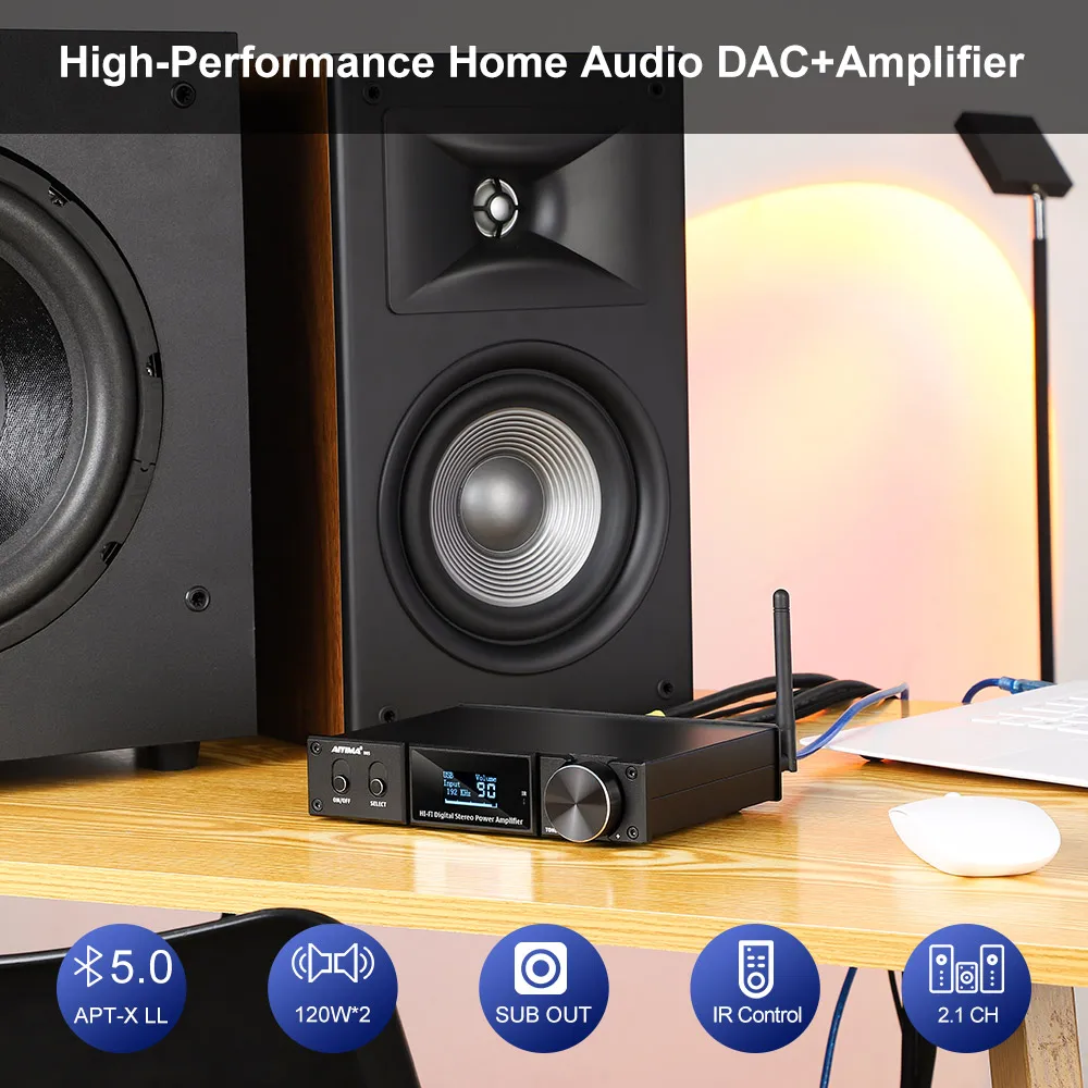 Aiyima d05 5,0 bluetooth усилитель звука 120 вт × 2 hifi 2 - Фотография_6
