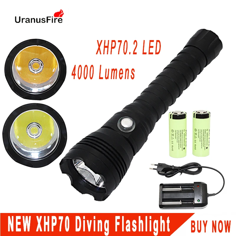 Светодиодный фонарь для дайвинга xhp70.2