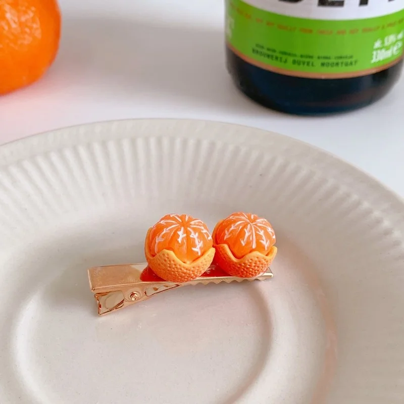 Креативная забавная полуоблегающая оранжевая шпилька для волос - Фотография_6
