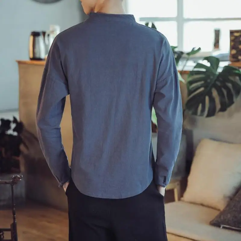 M-5xl однотонная осенняя рубашка - Фотография_5