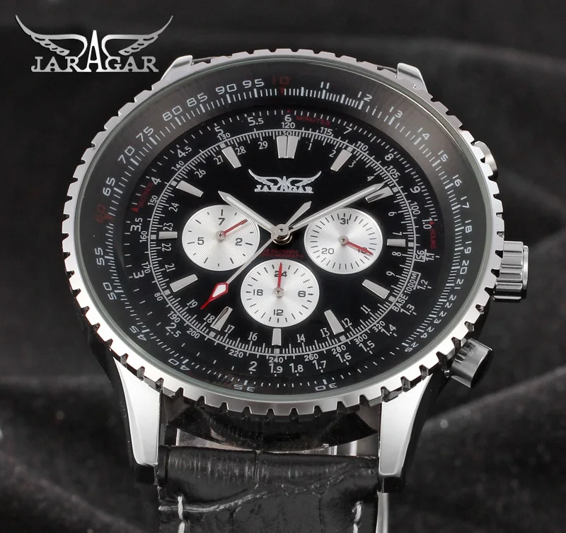 Часы jaragar, модные стильные механические