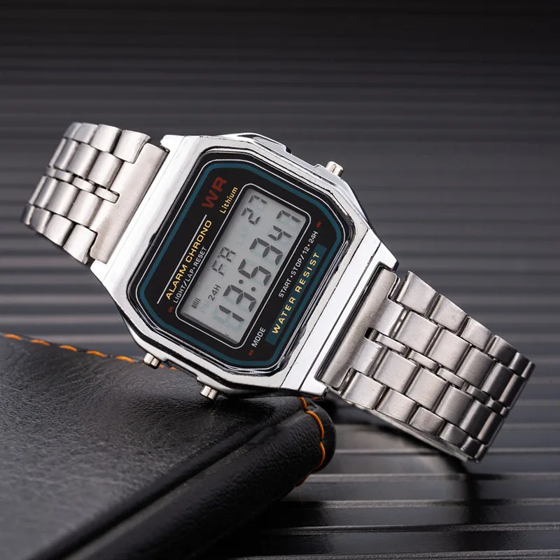 Новые часы montre homme f-91w со стальным ремешком для мужчин - Фотография_4
