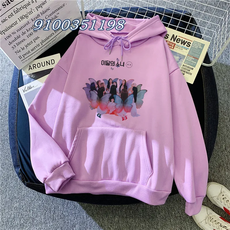 Женская толстовка с капюшоном kpop loona butterfly x