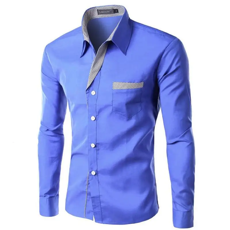 Лидер продаж, новая модная рубашка camisa masculina с длинным рукавом - Фотография_5