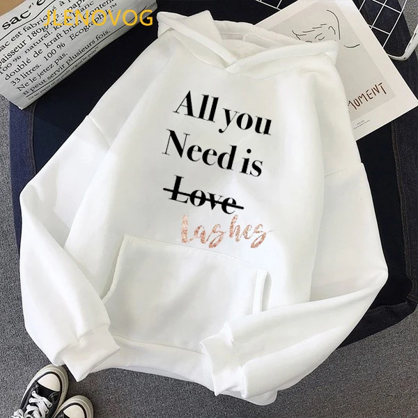 Толстовки с буквенным принтом all you need is love/lashes