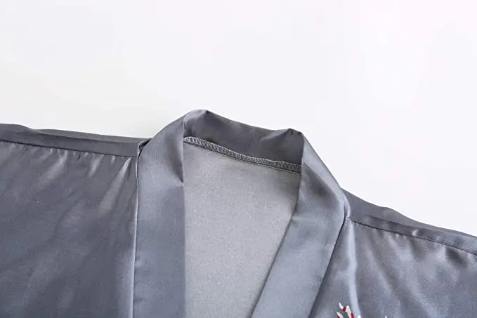 Шелковый атласный свадебный халат для невесты - Фотография_3