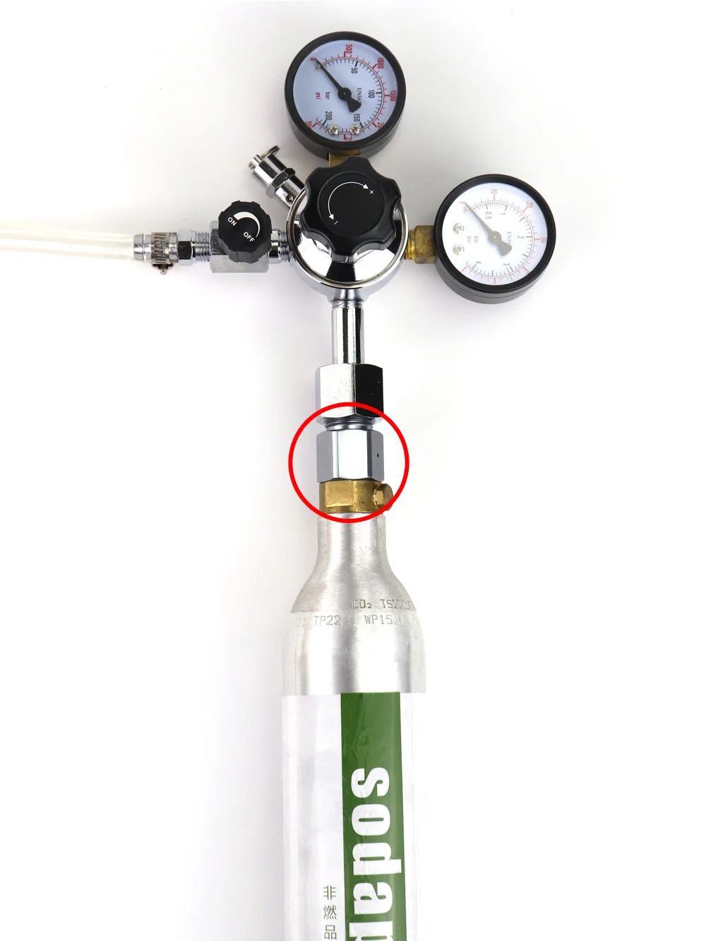 Цилиндр co2 (синий резервуар sodastream) в переходник w21 - Фотография_5