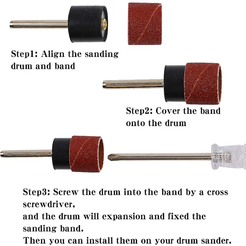 Набор шлифовальных барабанов 102 шт./компл. 80 грит - Фотография_5