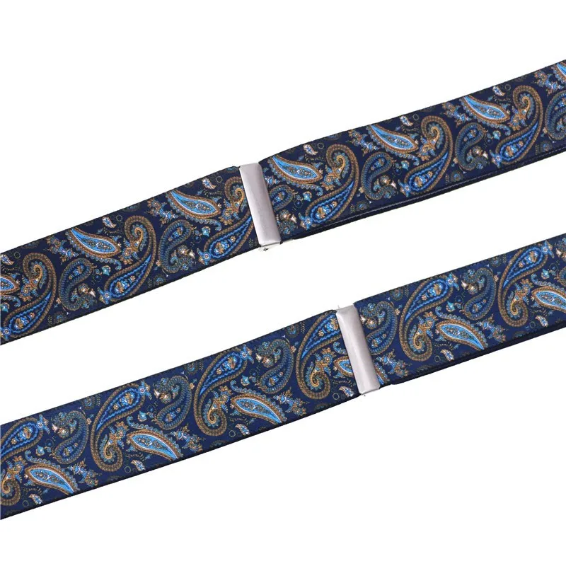 Black real leather 6 clips suspenders - Фотография_6