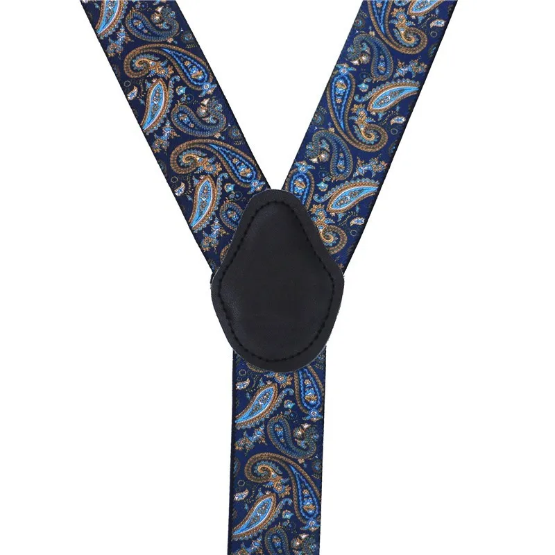 Black real leather 6 clips suspenders - Фотография_4