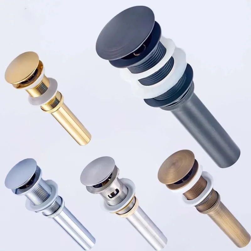 Черные латунные всплывающие сливы для ванной комнаты - Фотография_5