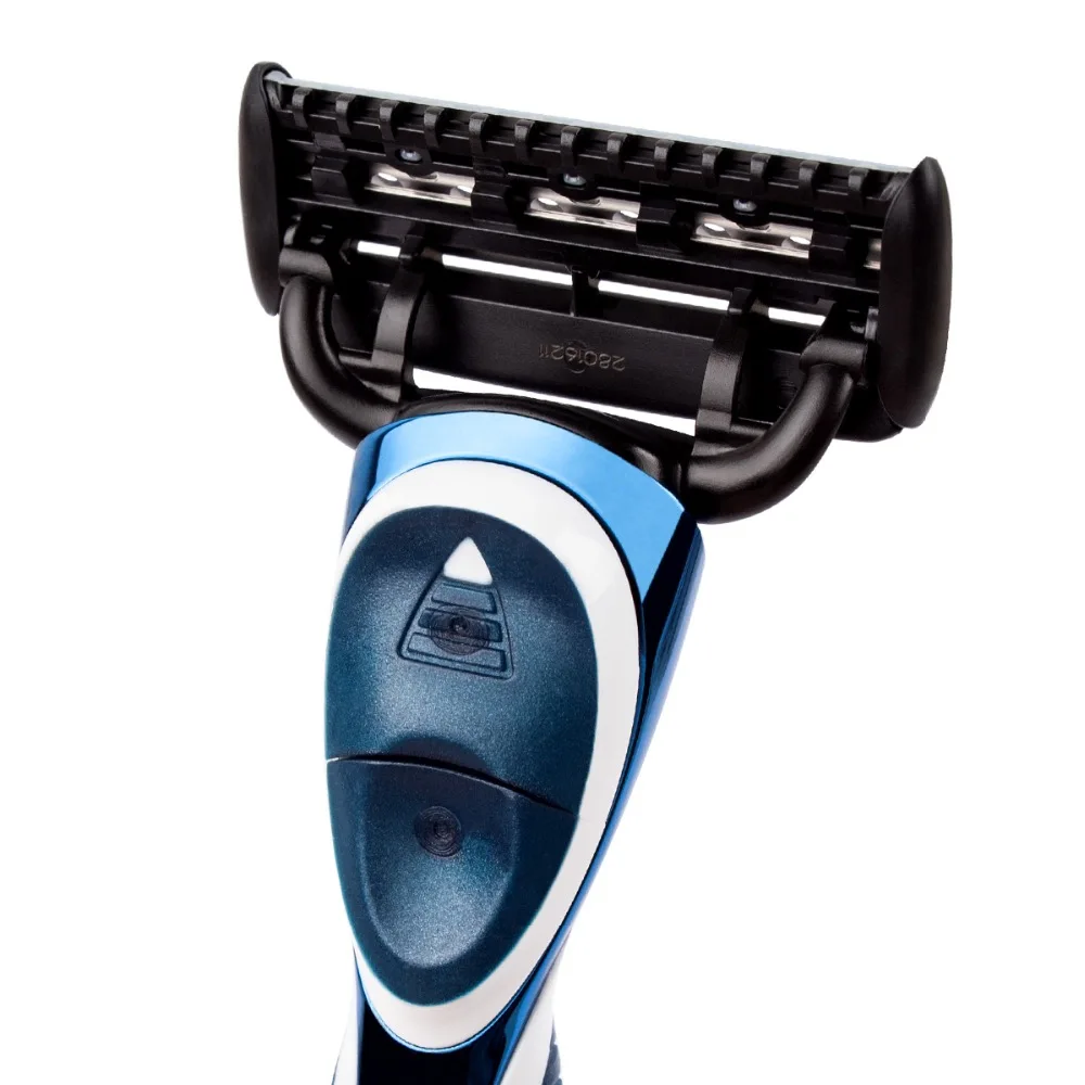 Qshave брендовая синяя мужская ручная бритва - Фотография_3