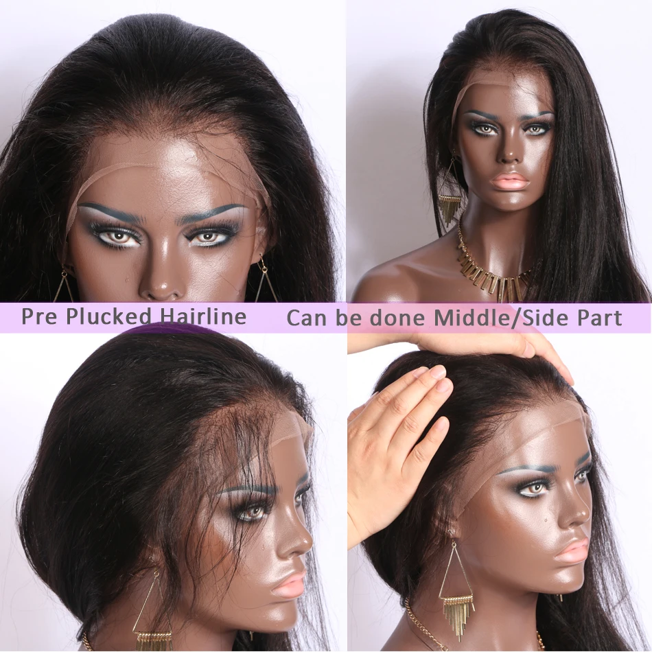 Yaki прямой hd прозрачный парик на сетке 13x 6 - Фотография_3