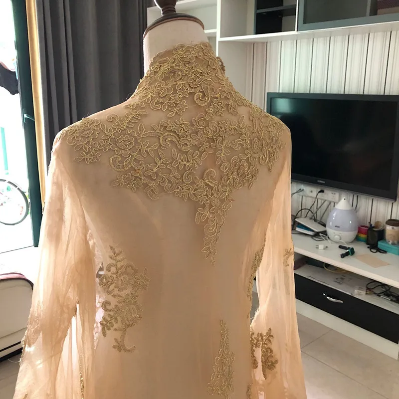 Роскошные золотые свадебные накидки с реальным изображением - Фотография_6