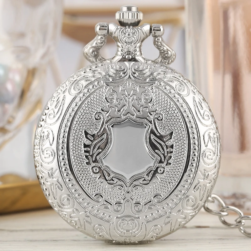 Роскошные серебряные кварцевые карманные часы с рисунком короны