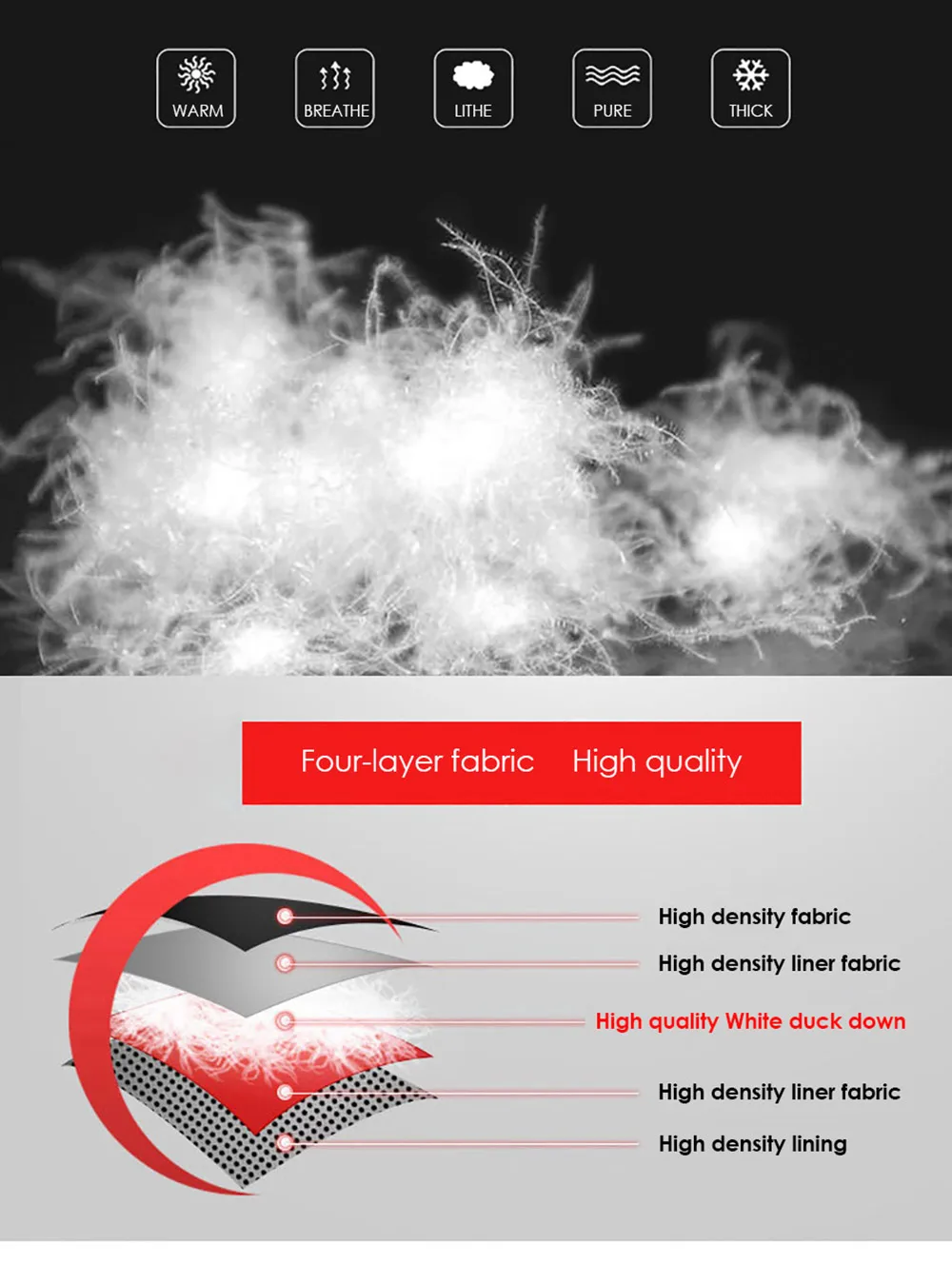 Зимние мужские теплые длинные парки с капюшоном на белом утином пуху - Фотография_6