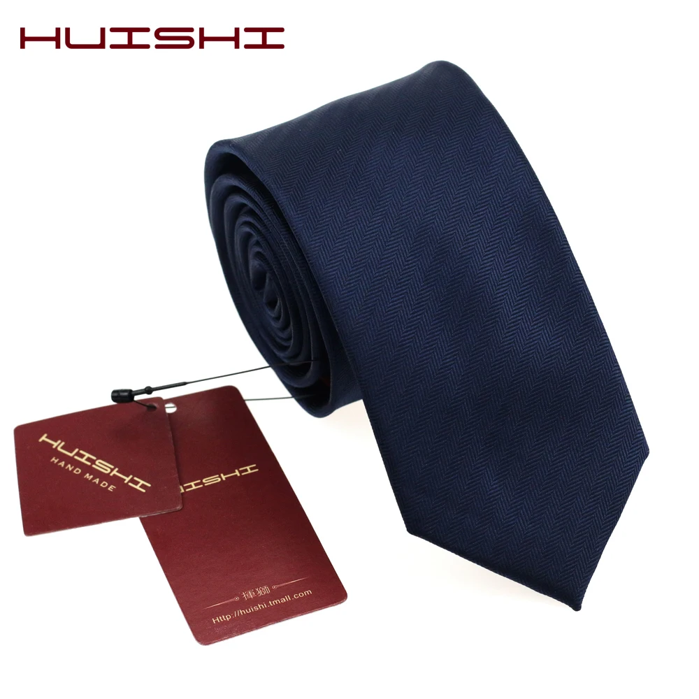 Темно-синий мужской галстук huishi - Фотография_5