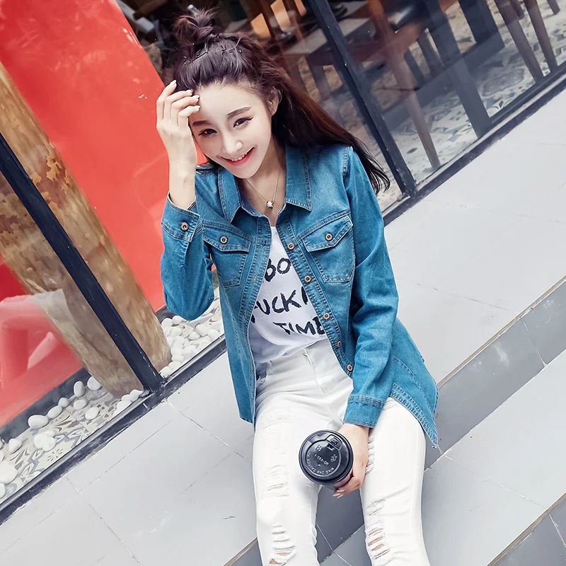 Джинсовая рубашка женская 2019 - Фотография_5