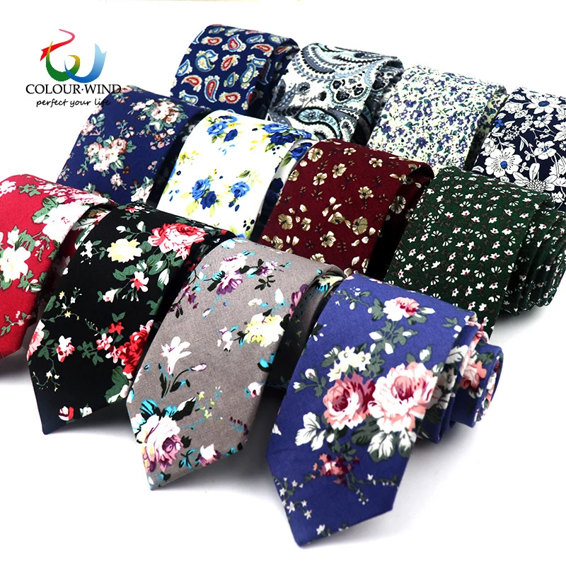 Классические мужские хлопковые галстуки ручной работы с цветами для мужчин