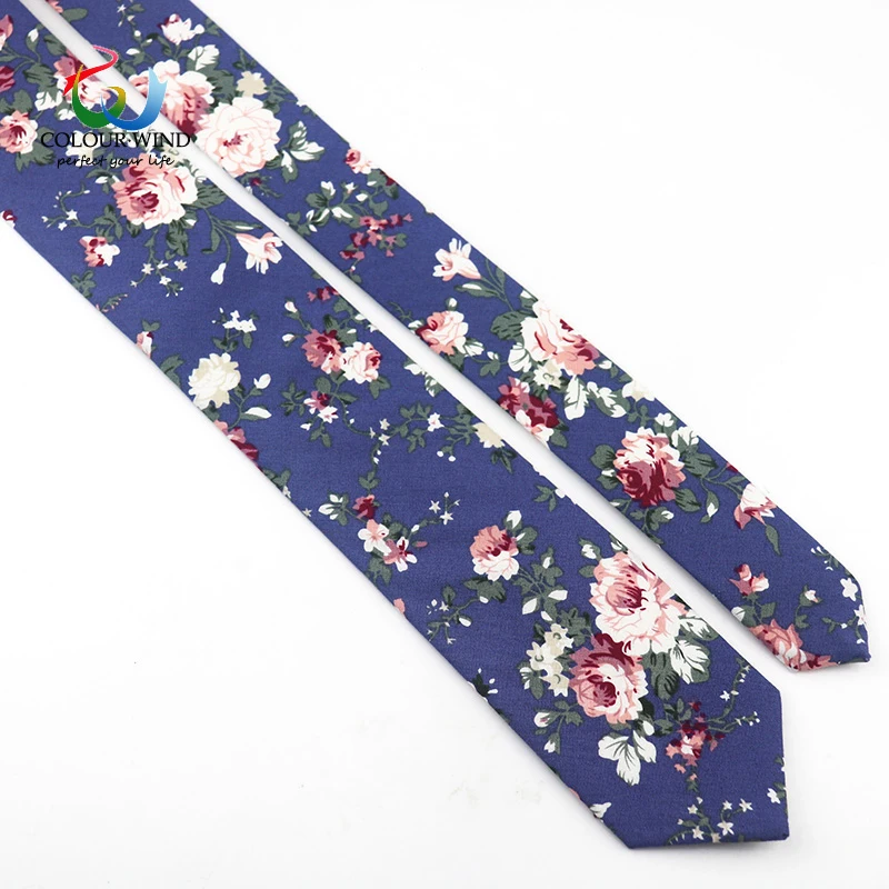 Классические мужские хлопковые галстуки ручной работы с цветами для мужчин - Фотография_2