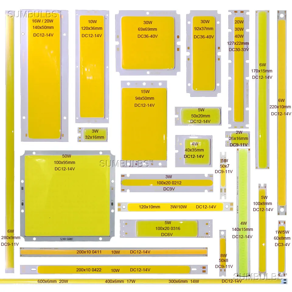 1w-50w cob светодиодная лента лампа - Фотография_2