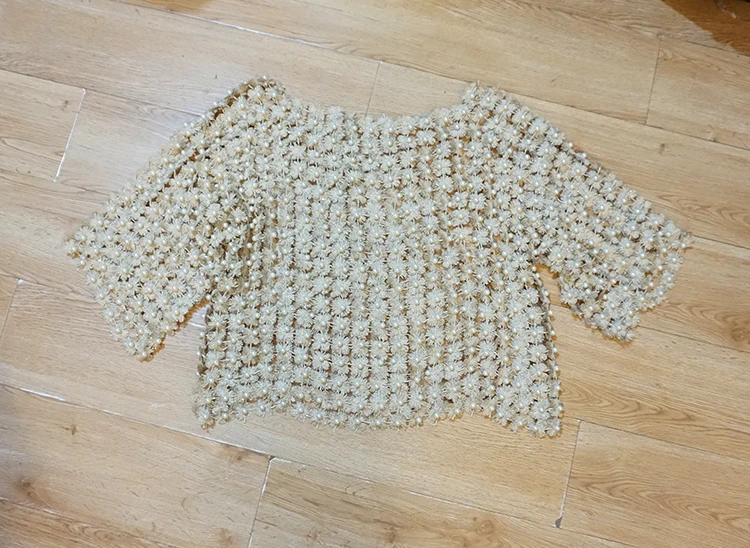 Женская роскошная блузка с жемчугом и бусинами cakucool - Фотография_5