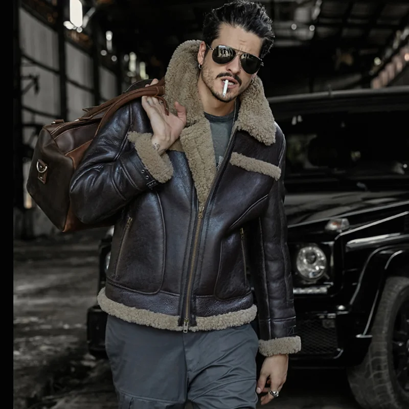 Мужская дубленка denny&dora b3 flight aviator