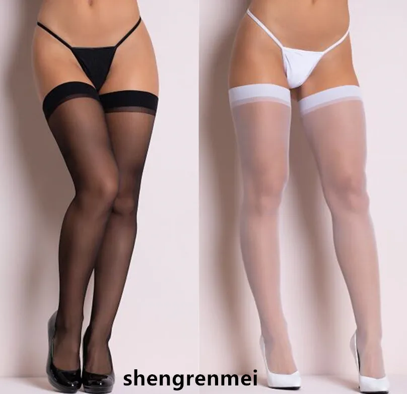 Shengrenmei 2019 женские пикантные чулки в рубчик с манжетами