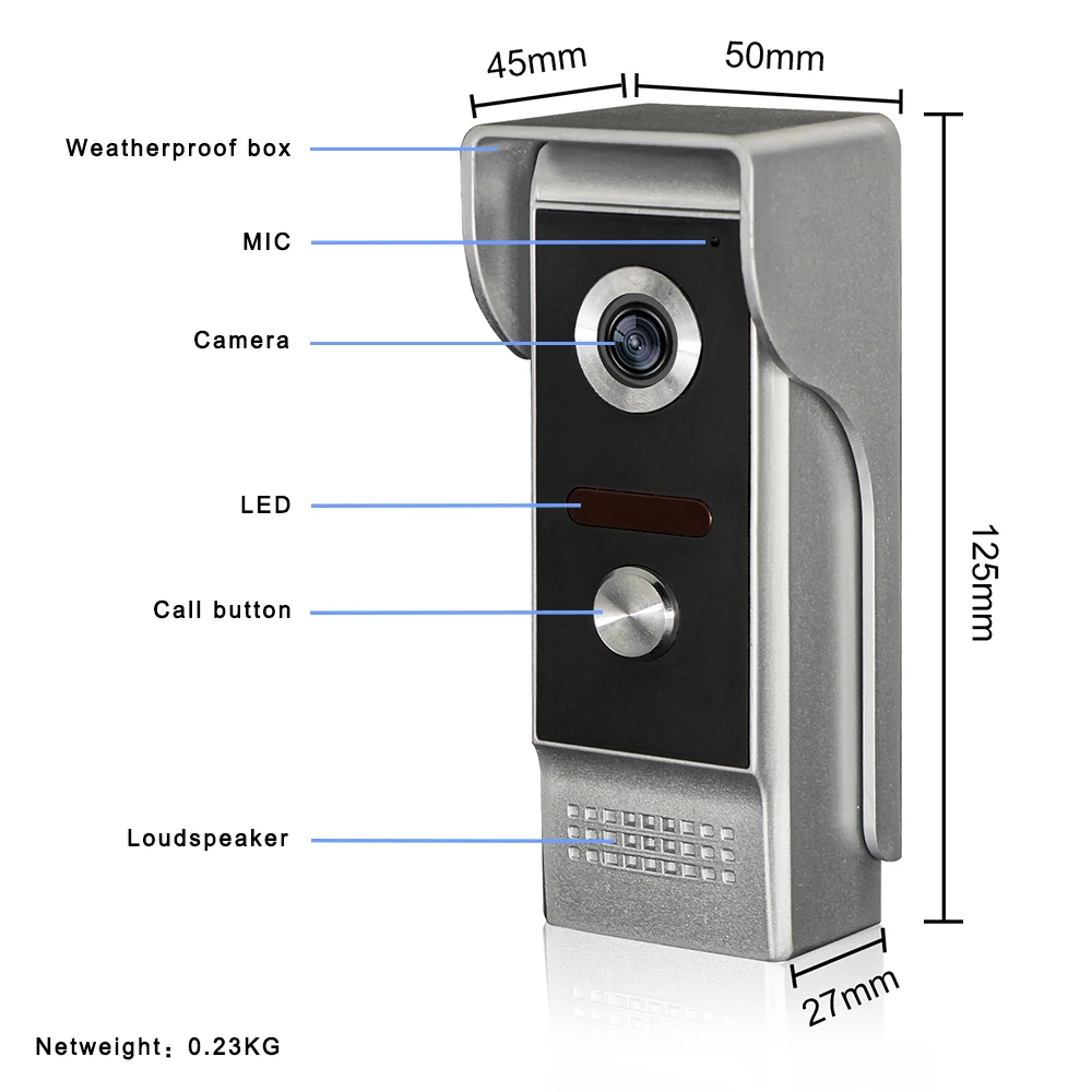 Уличная инфракрасная камера 700tvl для видеодомофона 2 v1 7 "tft lcd - Фотография_4