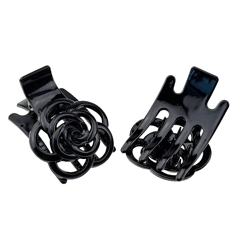 Заколка-краб женская с черными розами - Фотография_5