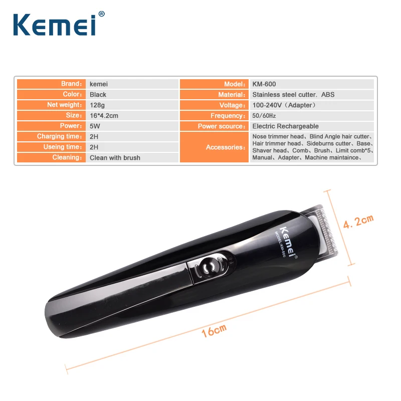 Kemei 600 6 в 1 электрический триммер для волос - Фотография_2