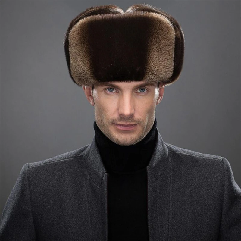 Мужские меховые шапки ianlan