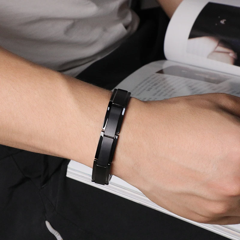 Черный браслет platingtungsten carbide для мужчин - Фотография_6