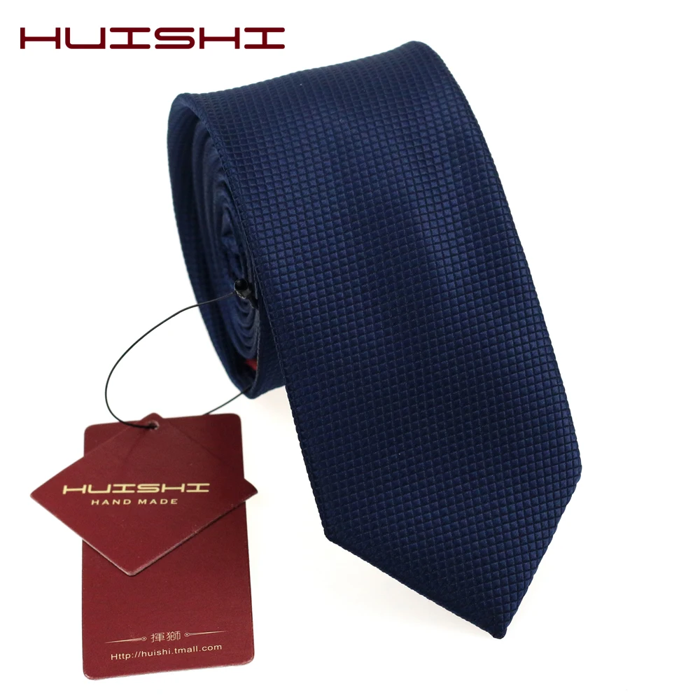 Темно-синий мужской галстук huishi - Фотография_3