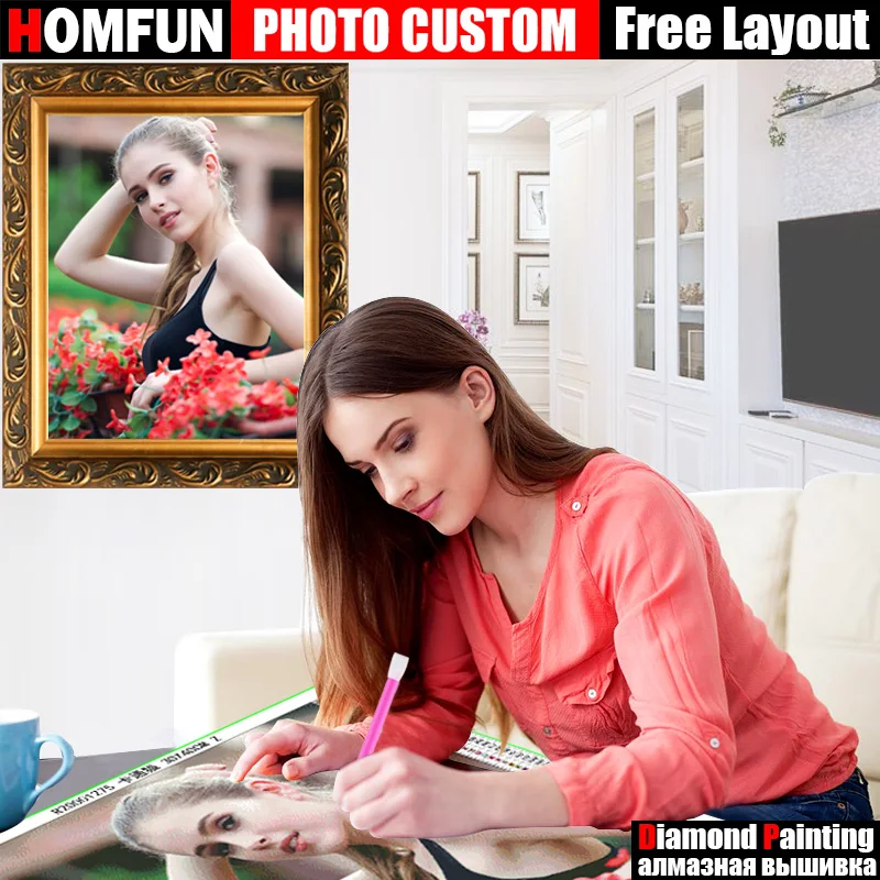 Homfun diy фото на заказ алмазная