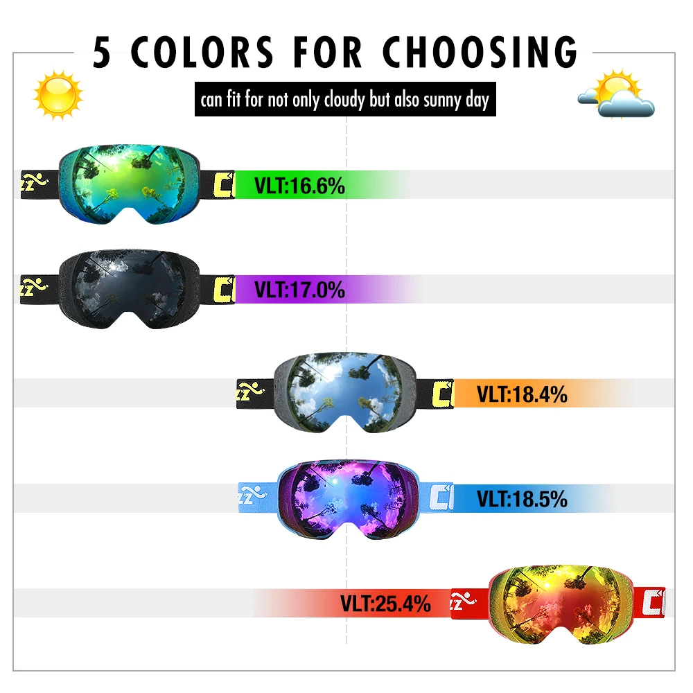 Магнитные лыжные очки copozz для взрослых - Фотография_6