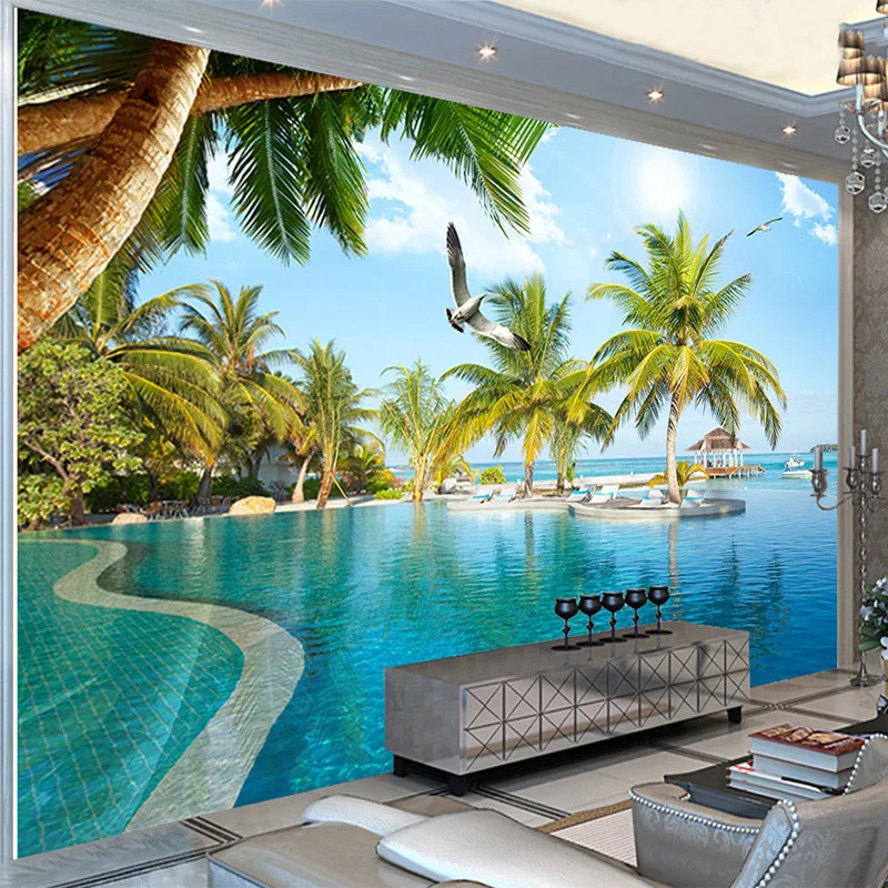 Фотообои, 3d стерео обои для бассейна