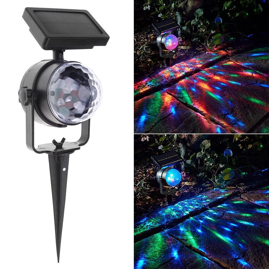 Вращающийся хрустальный волшебный шар rgb на солнечной батарее