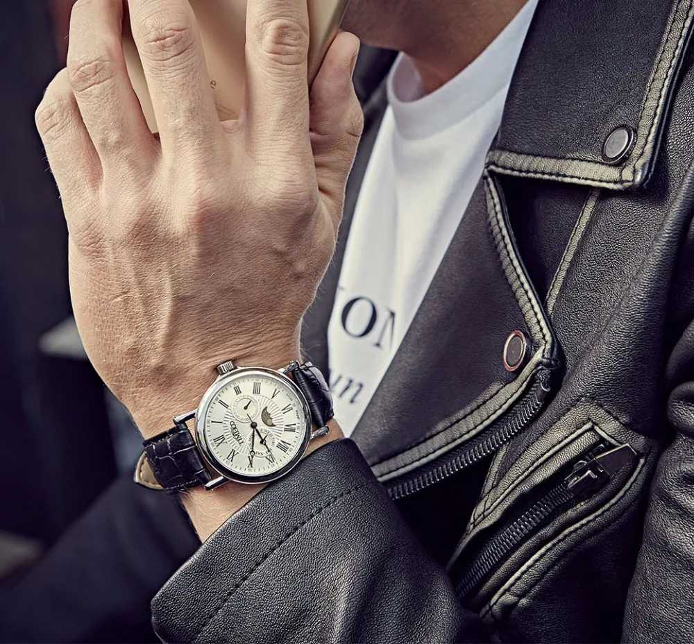 Time100 мужские часы солнце фаза - Фотография_3