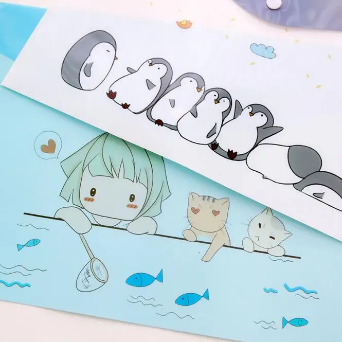 Водонепроницаемая пластиковая папка с несколькими карманами kawaii a4 - Фотография_3