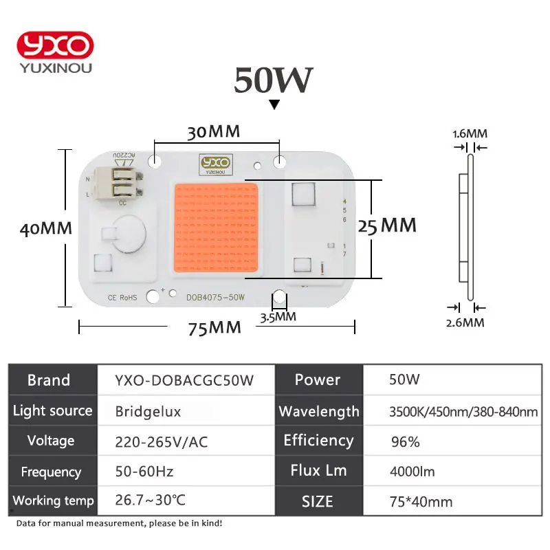 Гидропоника dob ac led cob чип - Фотография_5