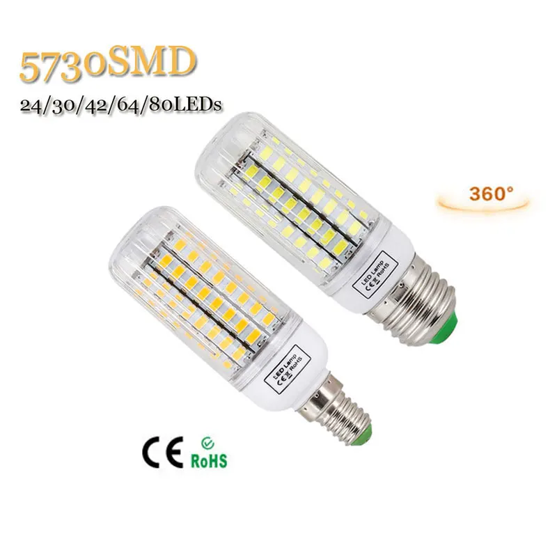 E27 e14 светодиодная лампа 5730