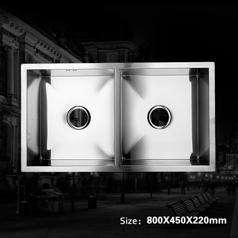 (80x45x22 см) кухонная мойка из нержавеющей стали 304 - Фотография_3