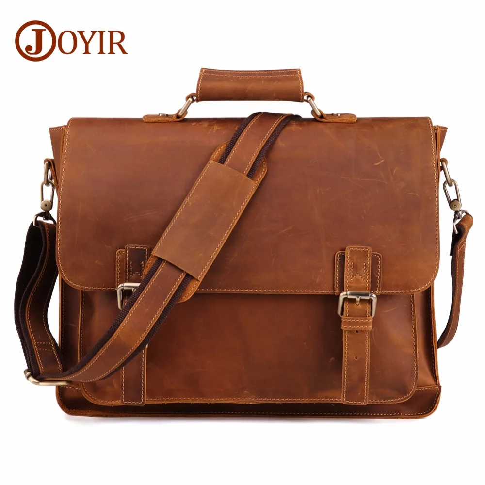 Joyir винтажный мужской портфель crazy horse - Фотография_4
