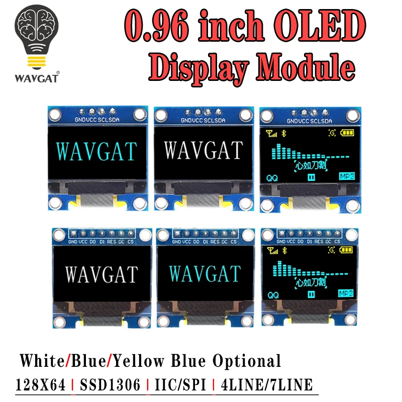 0,96-дюймовый oled iic последовательный