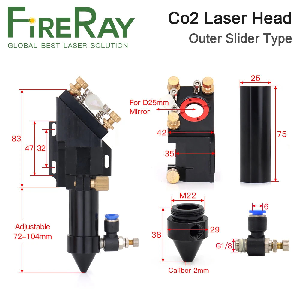 Лазерная головка fireray co2 для диам.20 мм fl 50 - Фотография_2
