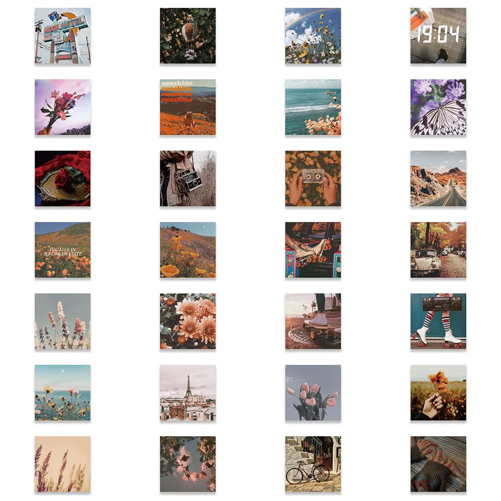 Стикеры в стиле ins с изображением пейзажа и граффити - Фотография_4