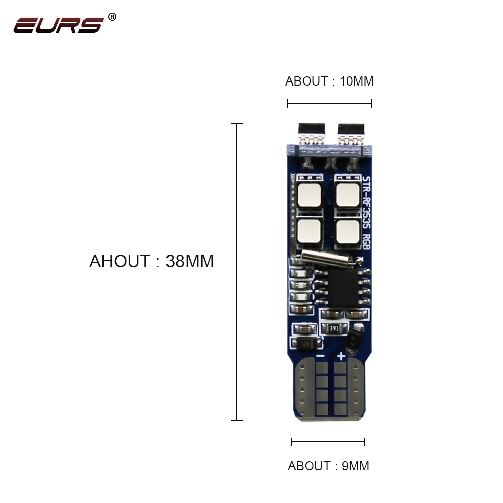 Eurs rgb t10 w5w 10 smd красочный - Фотография_5