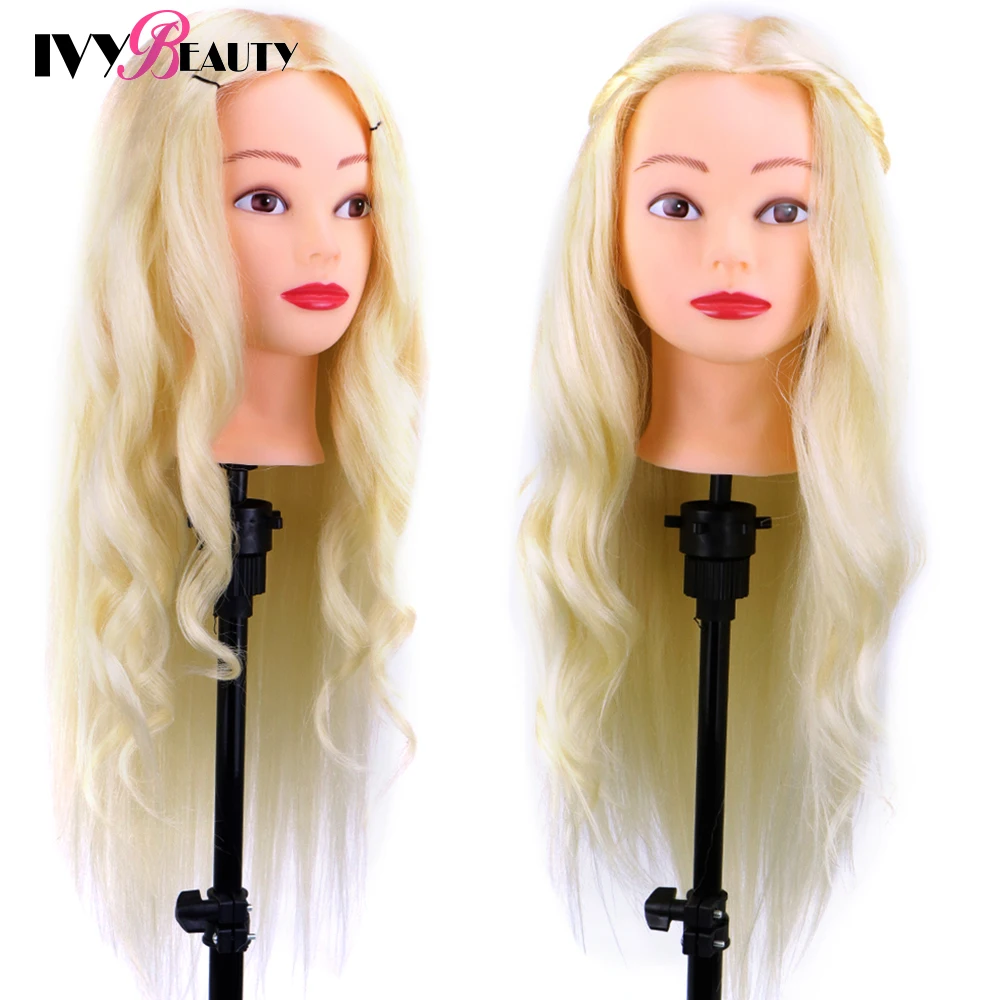 Голова-манекен блонд с 80% натуральными волосами для причесок - Фотография_2