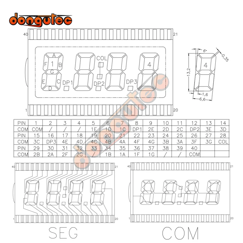Edc190 40pin tn позитивный 4-значный - Фотография_3